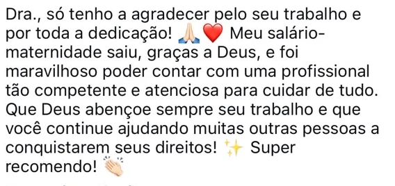 Recorte do feedback de Giselle no Instagram